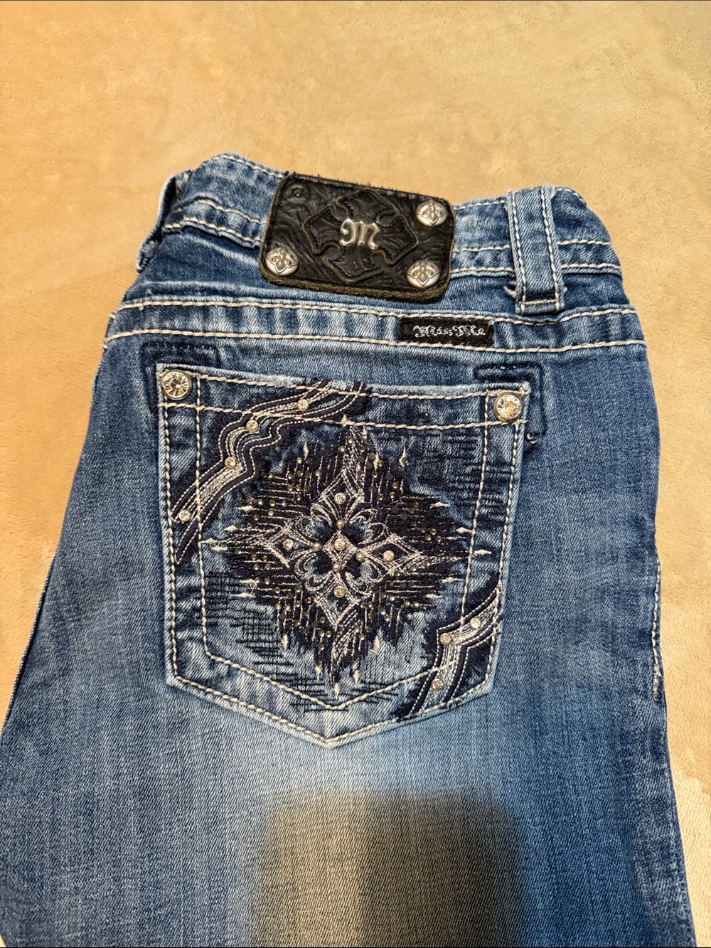 Miss Me Blue Embroidered Boot Cut Jeans